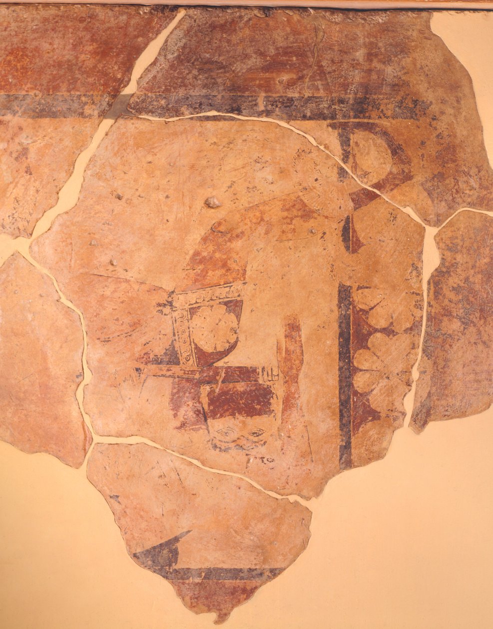 Perseus Hunter, fresco from metope of Temple C of Thermos, Greece, Greek civilization, ca 630 BC by Greek School