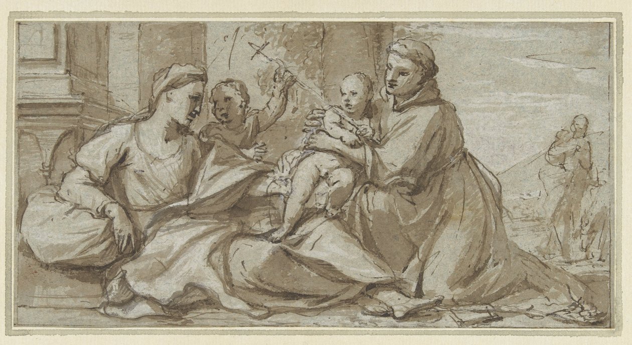 Mary with Christ Child, John the Baptist, and St. Anthony of Padua by Gregorio Lazzarini
