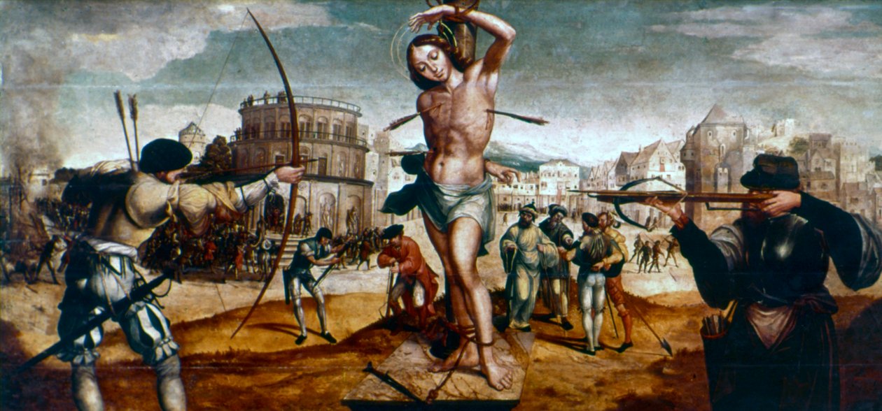 The Martyrdom of St Sebastian, 16th Century by Gregorio Lopez