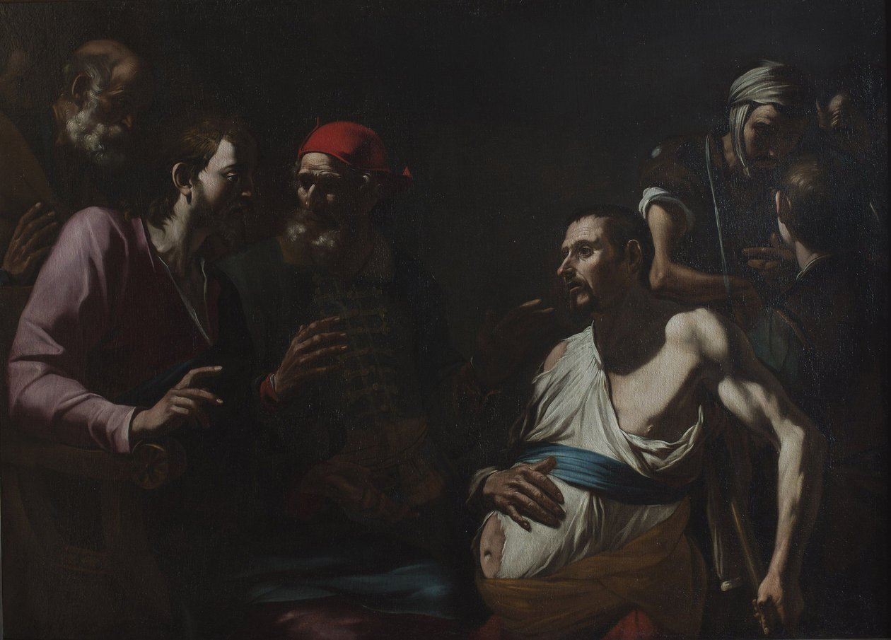 Healing a man with dropsy by Gregorio Preti