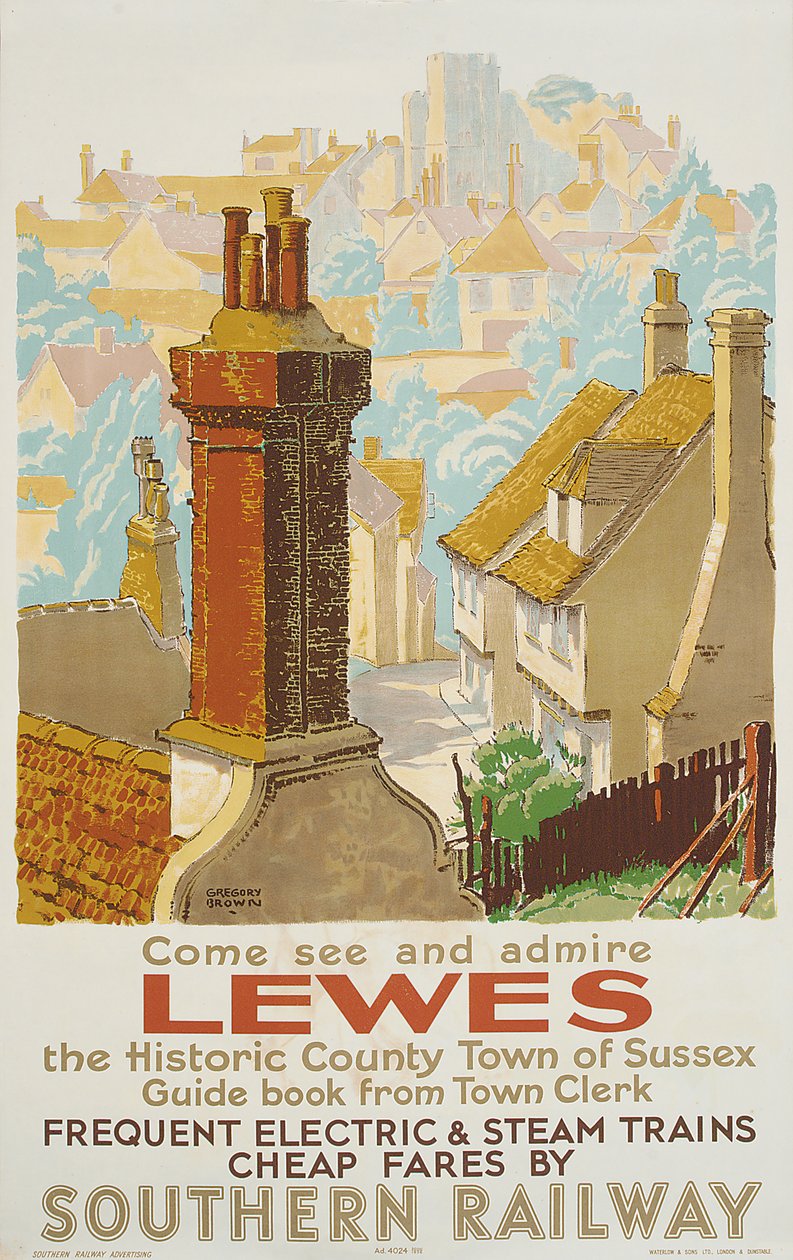 Lewes, Poster Advertising Southern Railway by F. Gregory Brown