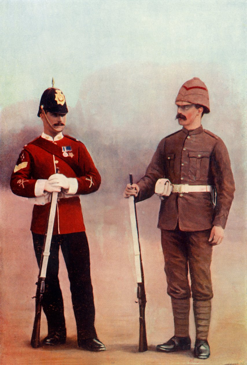 Colour-Sergeant and Private in Khaki, Gloucester Regiment by Gregory and Co