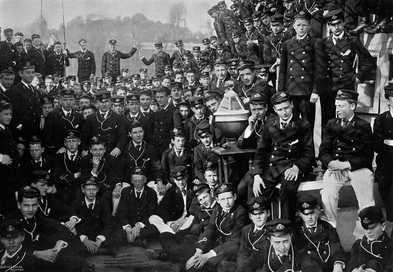 Naval cadets on board HMS Britannia, Dartmouth, Devon, 1895-1896 by Gregory and Co