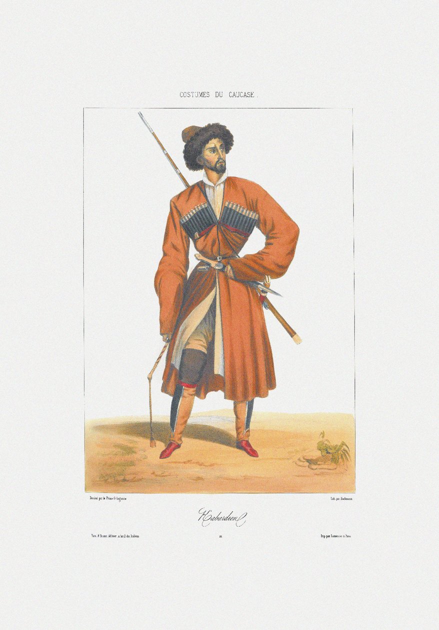 A Kabardin Man from: Scenes, Paysages, Meurs et Costumes du Caucase by Grigori Grigorevich Gagarin