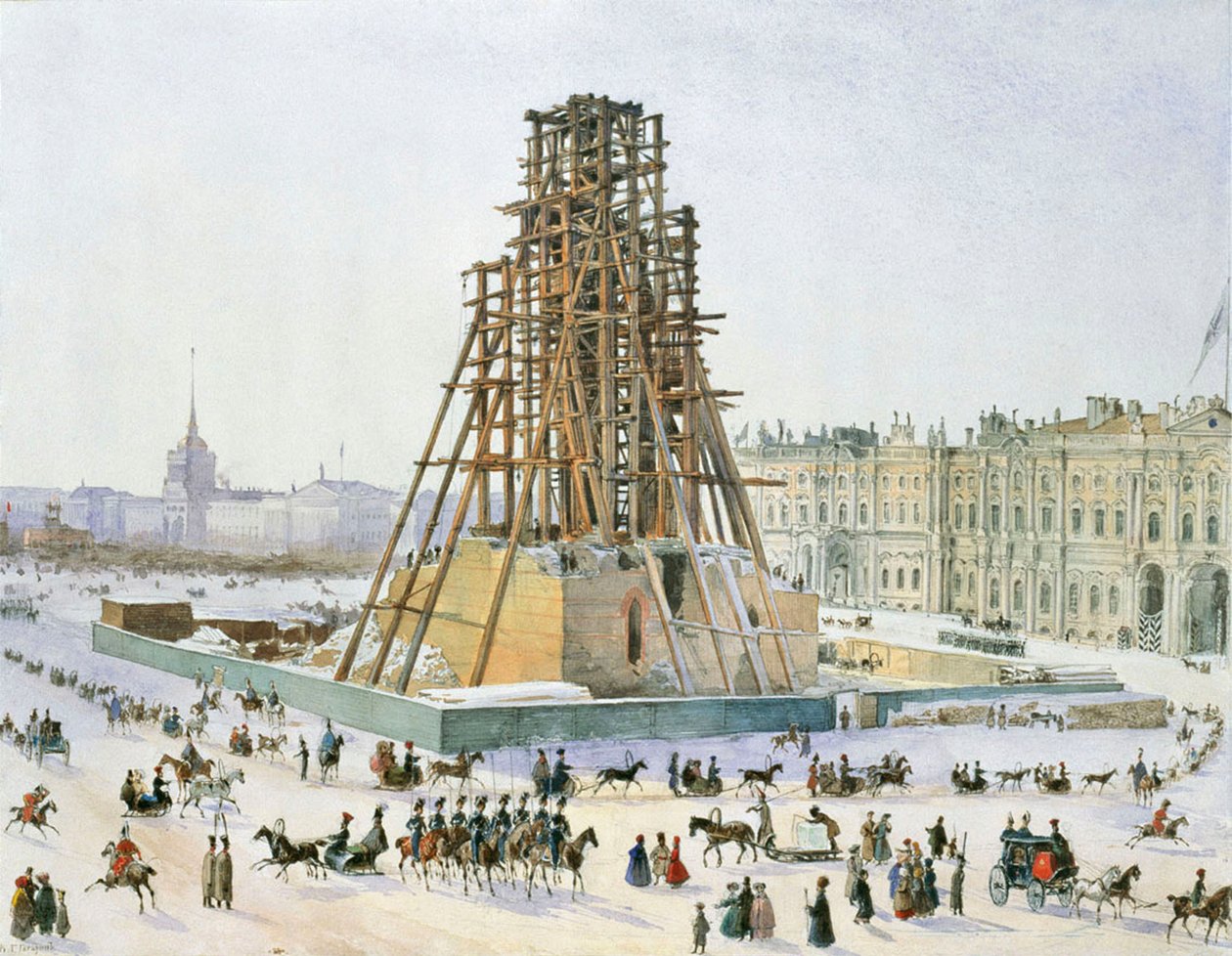 The Alexander Column in Scaffolds by Grigori Grigorievich Gagarin
