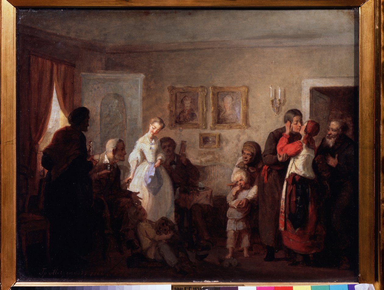 Congratulations To The Newly Married Couple In A Manor House by Grigori Grigoryevich Myasoedov