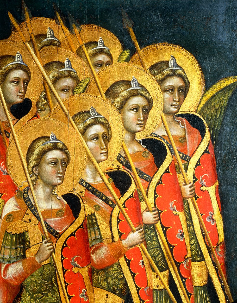 Armed band of angels (detail) by Guariento di Arpo