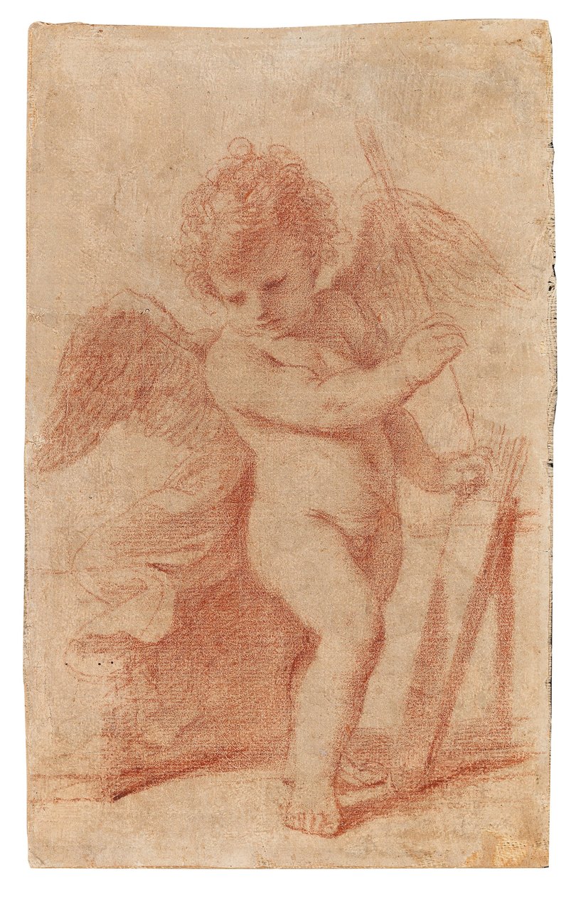 Cupid Putting an Arrow Away in His Quiver by Guercino