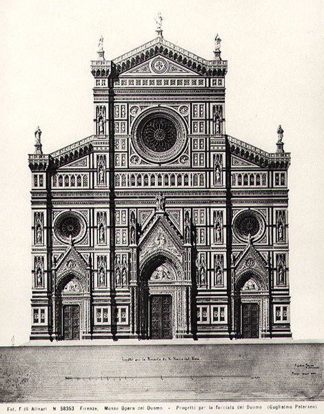 Design for the facade of Santa Maria del Fiore or Duomo in Florence by Guglielmo Petersen