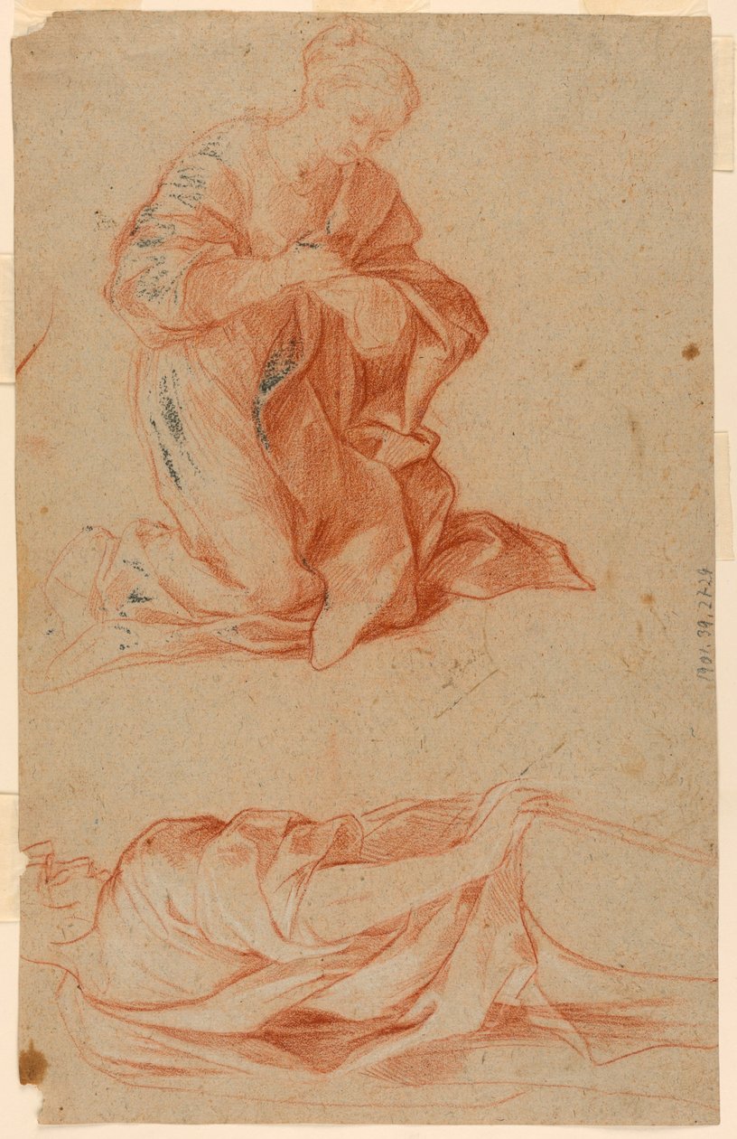 Studies of the Virgin Mary and a Standing Man, ca. 1660 by Gugliemo Cortese