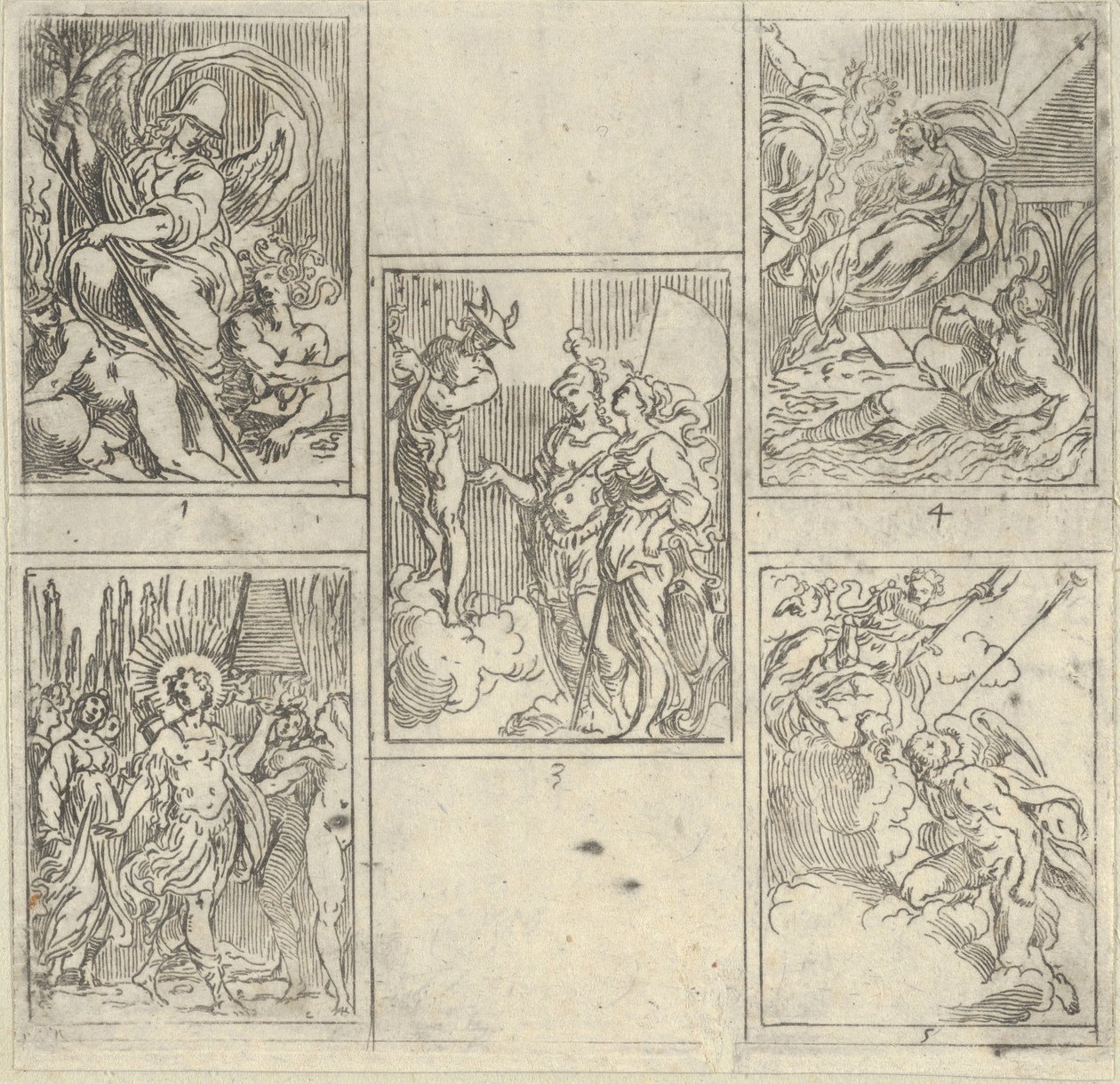 Five Numbered Scenes, Each After a Painter in the Accademia Degl