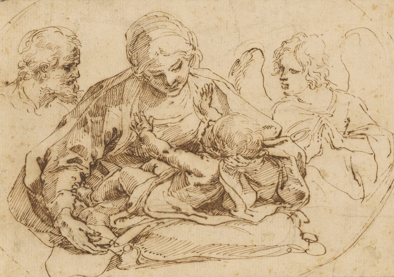 Holy Family with an Angel by Guido Reni