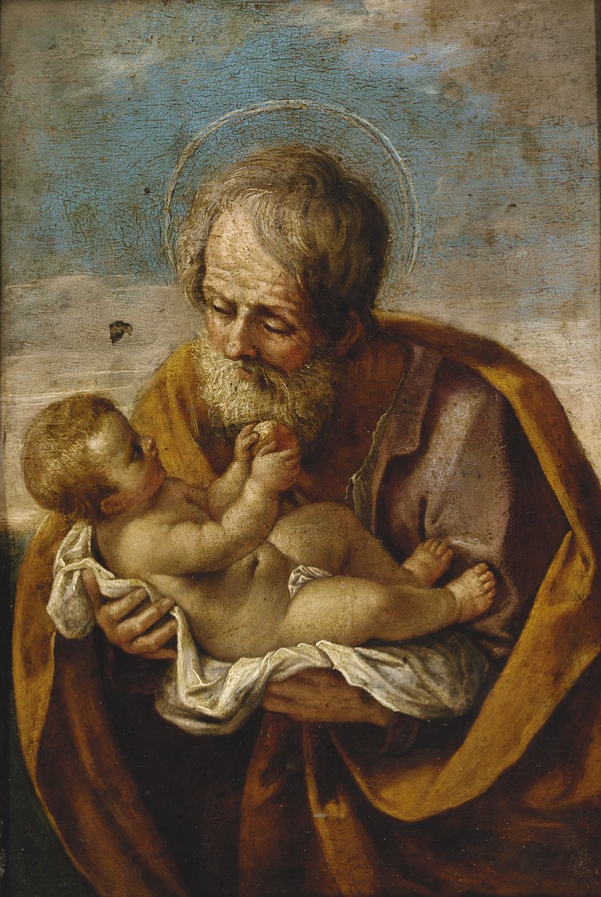 Joseph and the Christ Child in his arms by Guido Reni