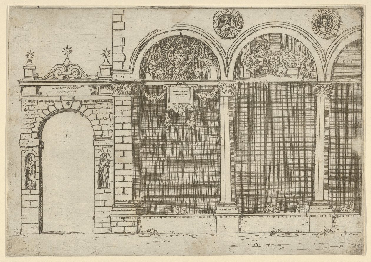 The Arcade of the Palace of the Archbishop of Bologna with Temporary Decorations by Guido Reni