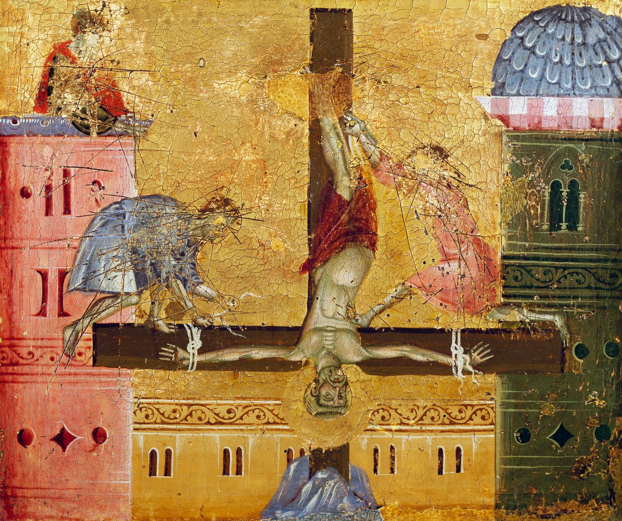 Crucifixion of St Peter (detail) by Guido da Siena