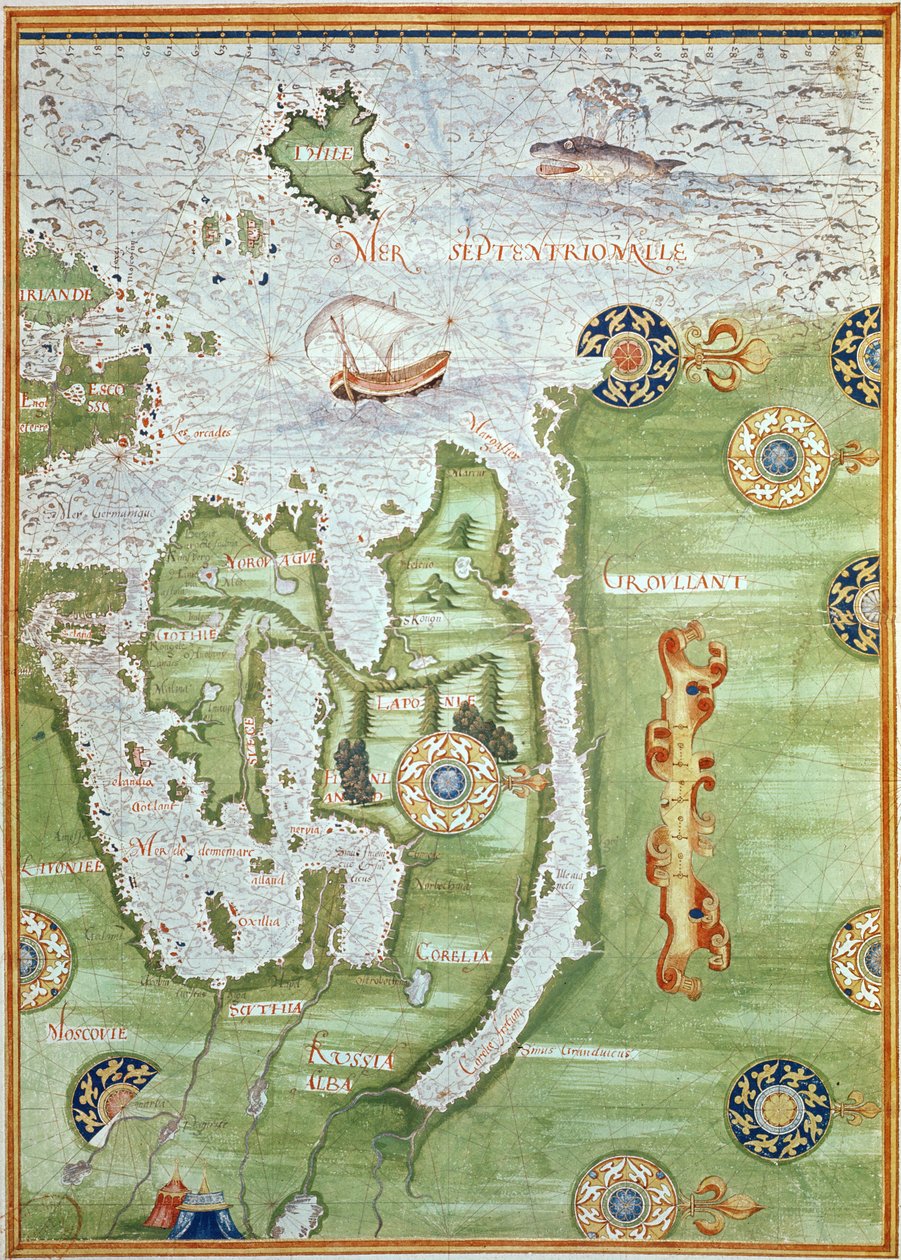 Fol.10v Map of Scandinavia and Northern Russia, from 