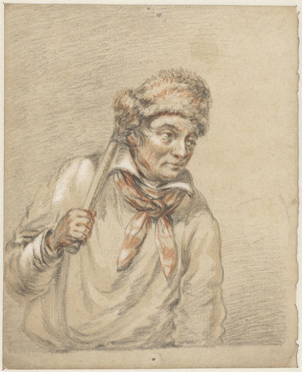 Man with Fur Hat by Guillaume Anne van der Brugghen