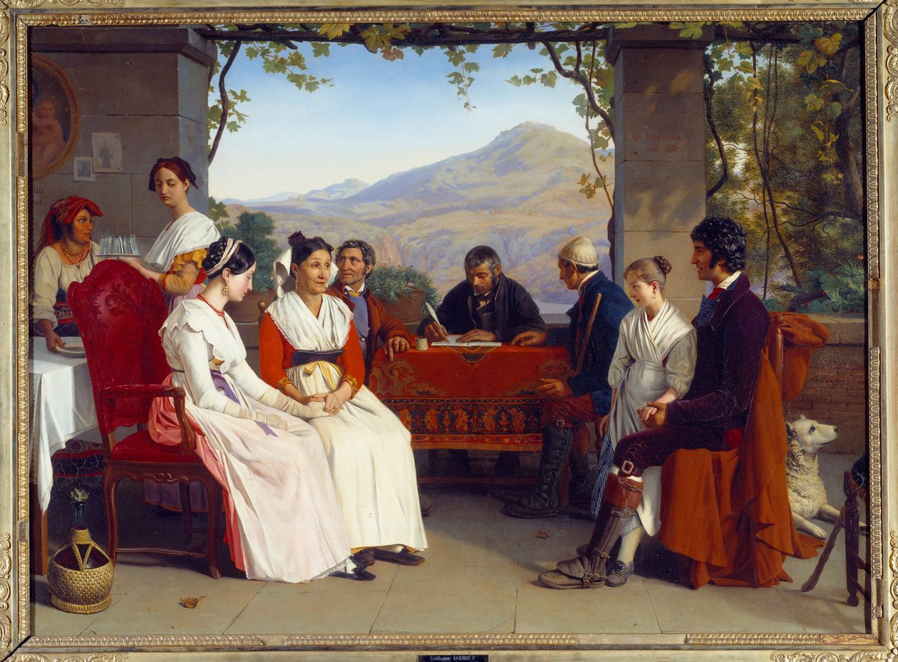 The Marriage Contract in Italy in 1831 by Guillaume Bodinier