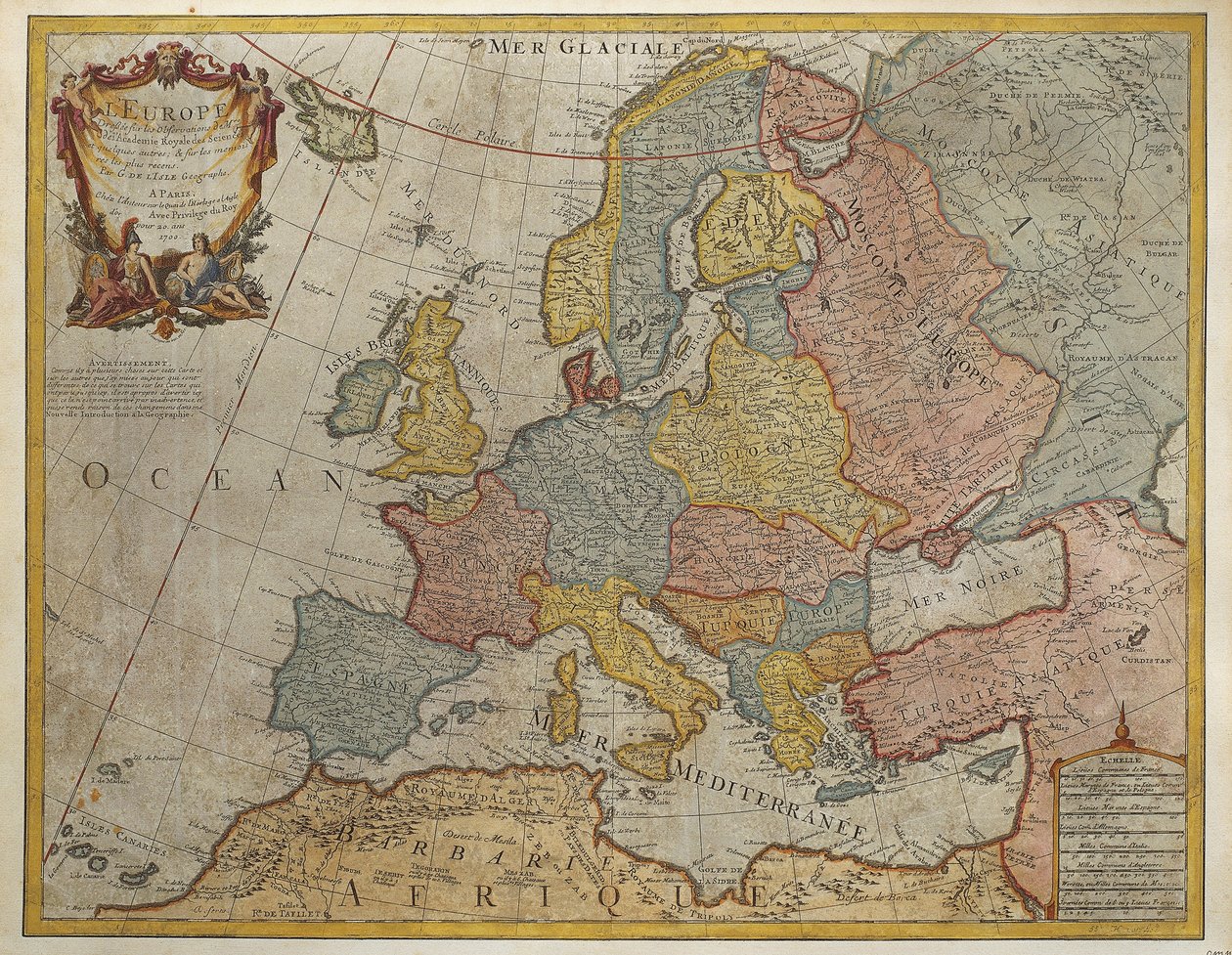 Europe, engraving by Guillaume Delisle
