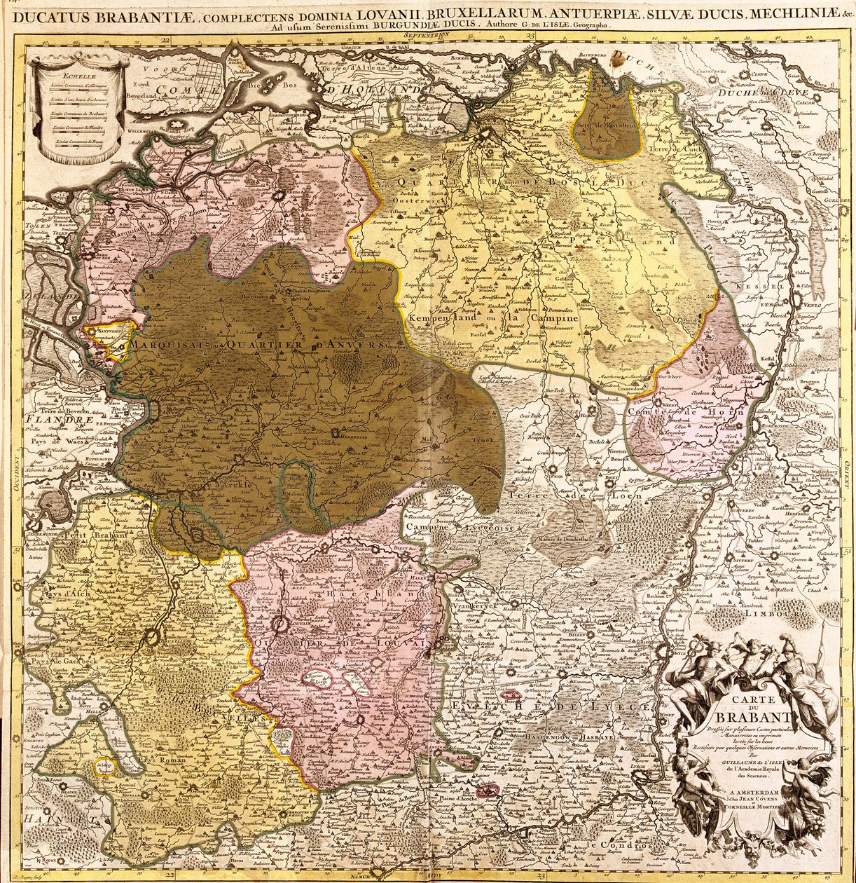 Map of Brabant (Belgium and the Netherlands) by Guillaume Delisle