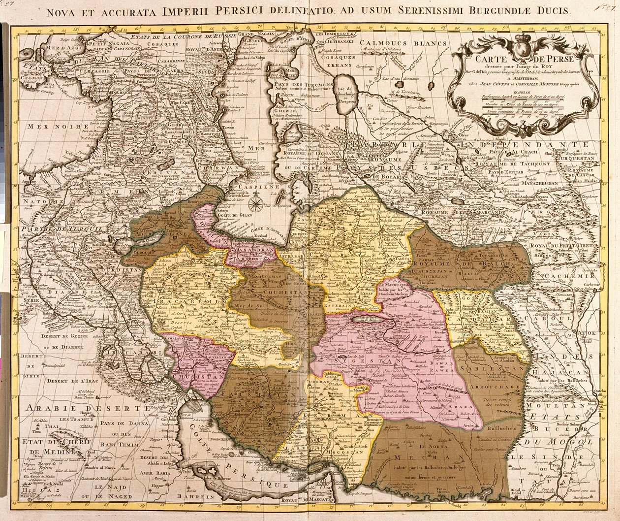 Map of Persia by Guillaume Delisle: Premium art reproduction