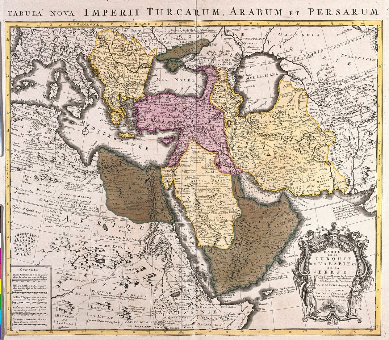 Map of the Middle East: Turkish Empire, Persia and Arabian Peninsula ...