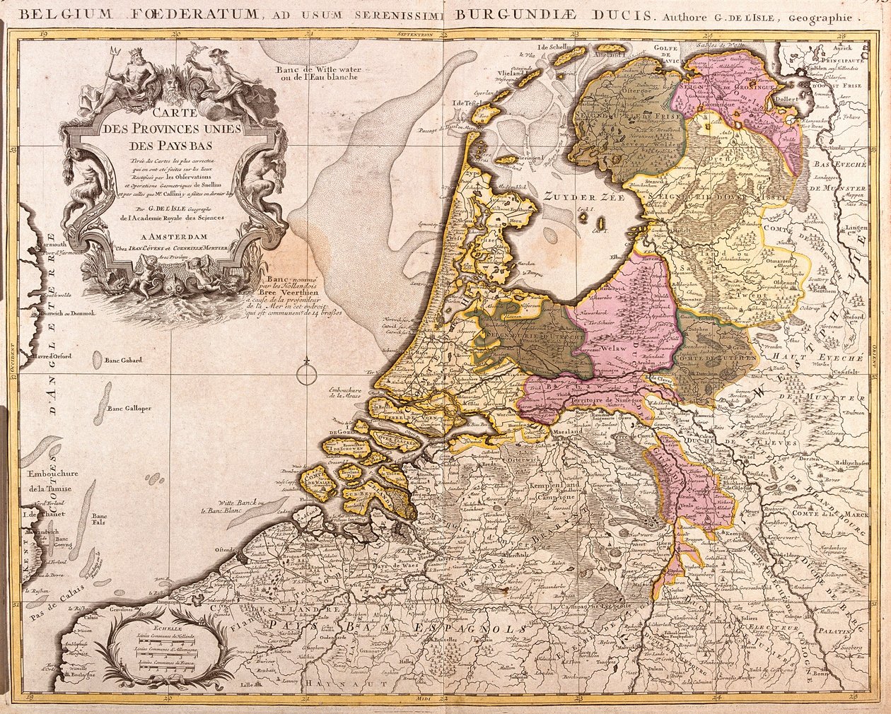 Map of the United Provinces of the Netherlands by Guillaume Delisle