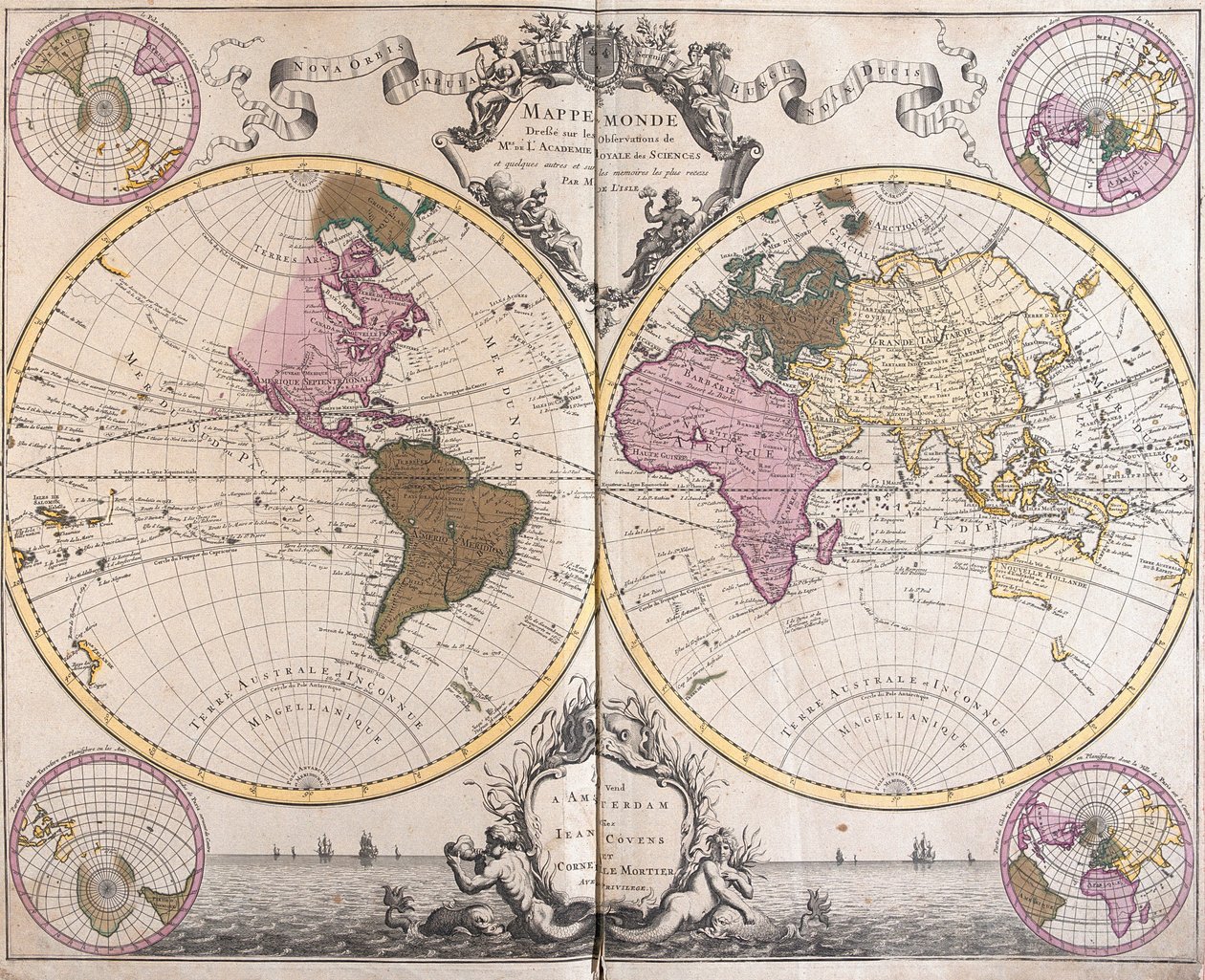 Planisphere World by Guillaume Delisle