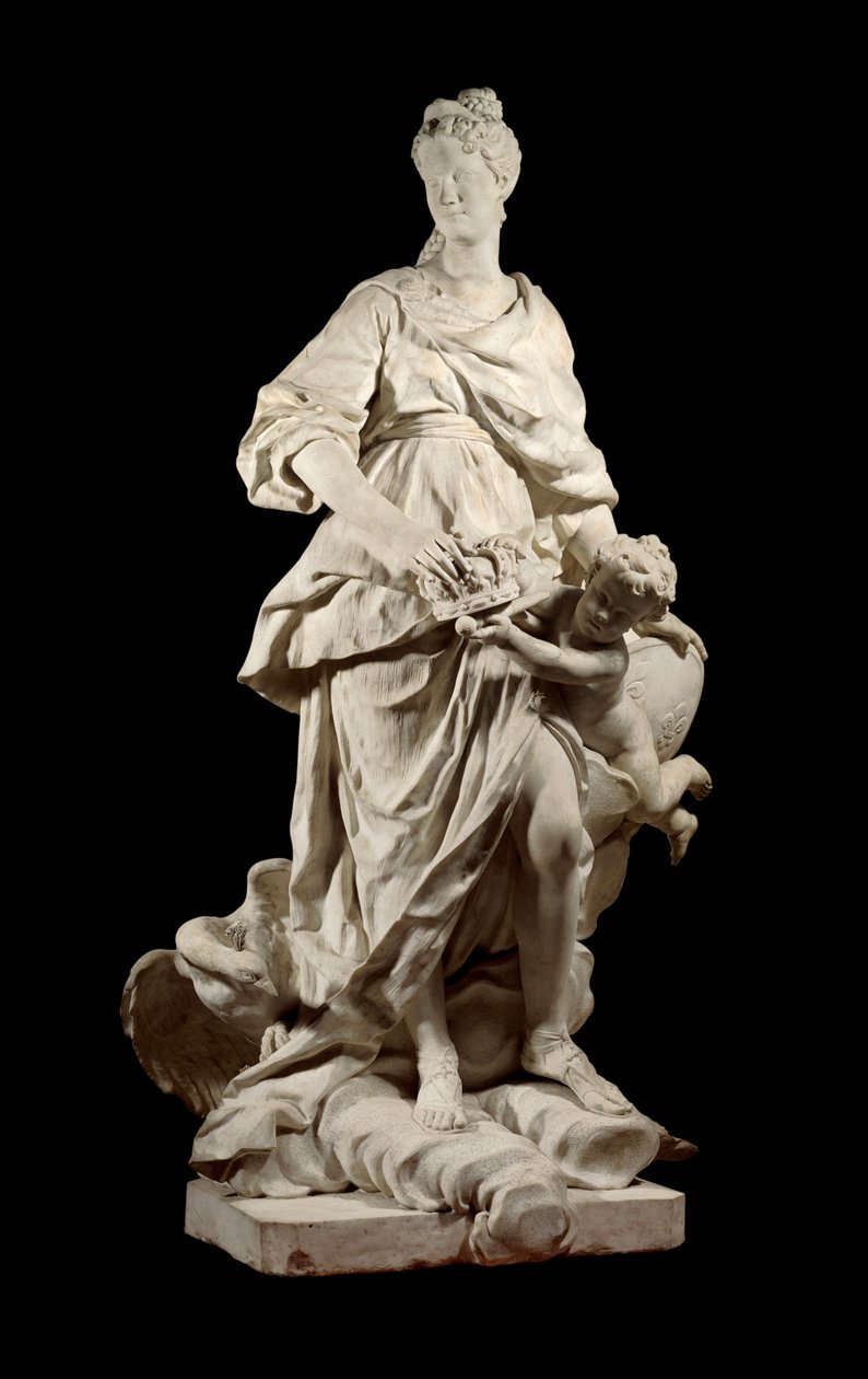 Portrait of Marie Lescszinska, Queen of France, Marble Sculpture by Guillaume Coustou, 1725, Paris, Musee du Louvre by Guillaume I Coustou