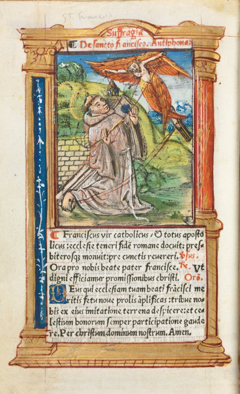 Printed Book of Hours (Use of Rome): St. Francis of Assisi by Guillaume Le Rouge