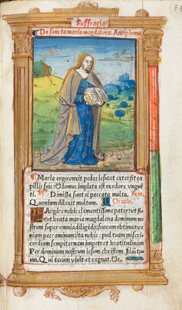 Printed Book of Hours (Use of Rome): fol. 109r, Mary Magdalene by Guillaume Le Rouge