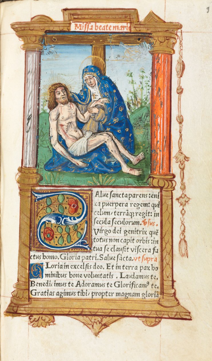 Printed Book of Hours (Use of Rome): fol. 53r, Pieta by Guillaume Le Rouge