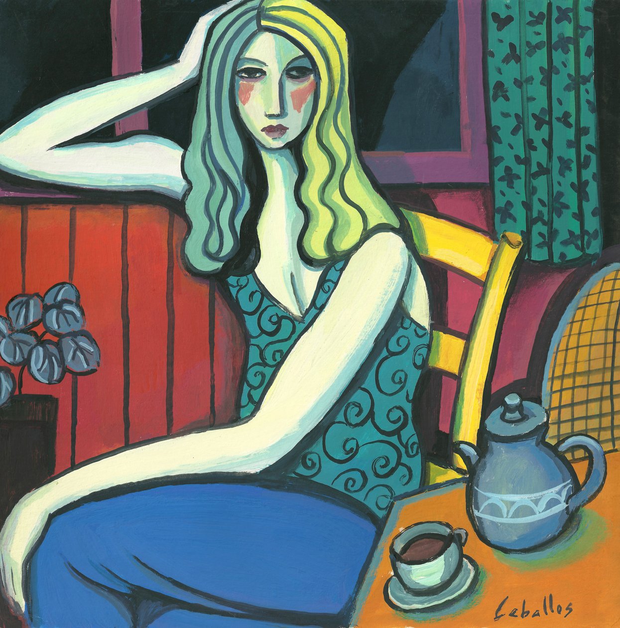 Girl Drinking Tea by Guillermo Martí Ceballos