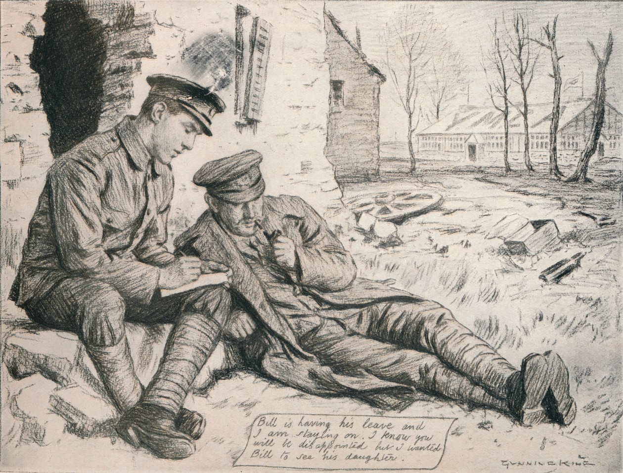 The Letter Home, c1917, 1918 by Gunning King