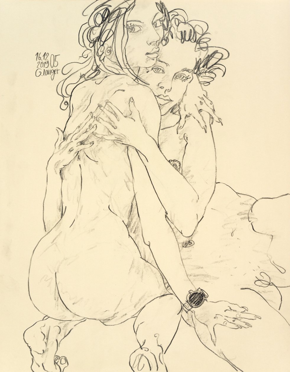 Female Nude, Cool Friendship by Gunter Langer