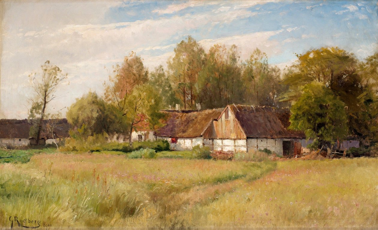 Farm in Falsterbo with Flowering Meadow by Gustaf Rydberg