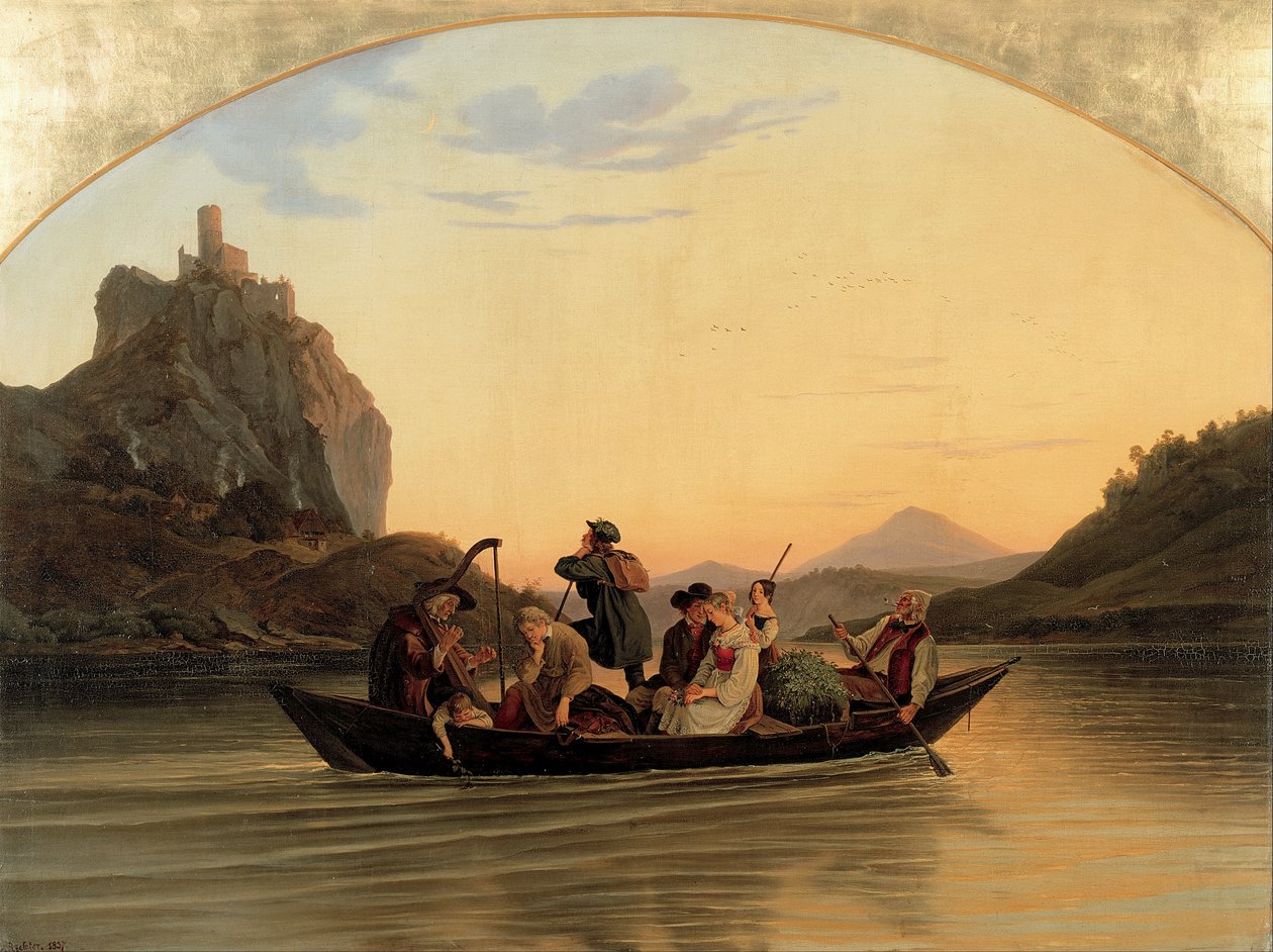 Crossing at Schreckenstein by Gustav Karl Ludwig Richter
