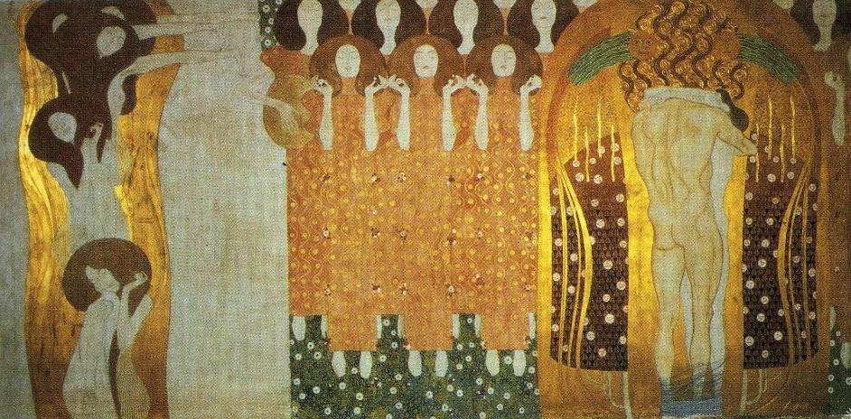 The Arts, the Choir, and the Kiss by Gustav Klimt