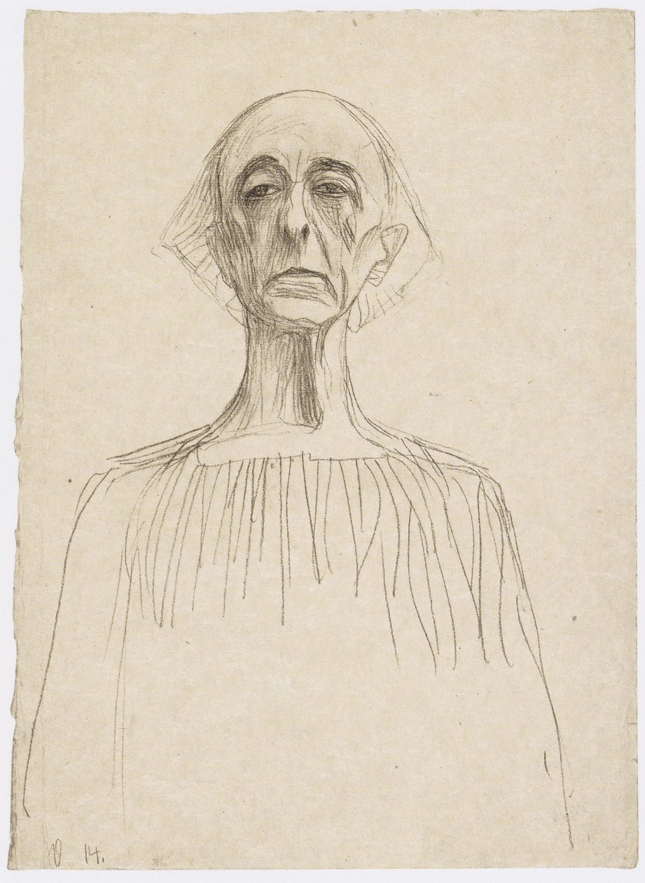 Bust of a Man, Front View by Gustav Klimt