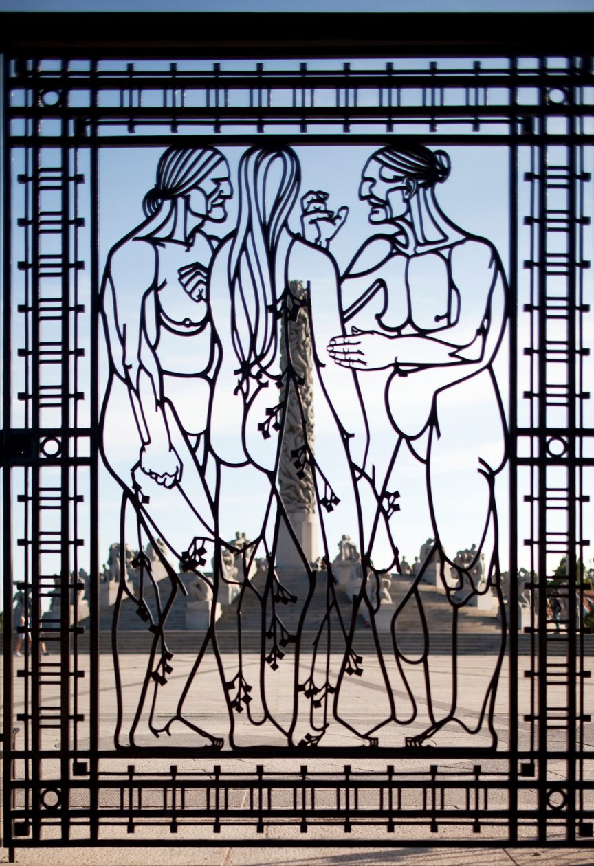 Entrance Gate to the Sculpture Park, Three Females by Gustav Vigeland
