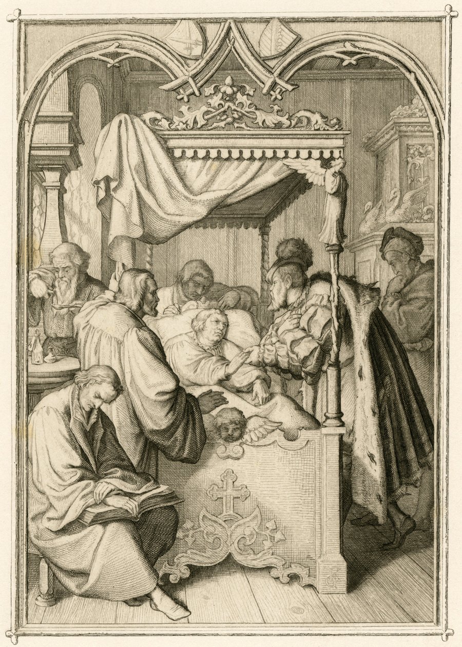 Martin Luther is Very Ill, the Elector Johann Friedrich by Gustav Ferdinand Leopold Konig