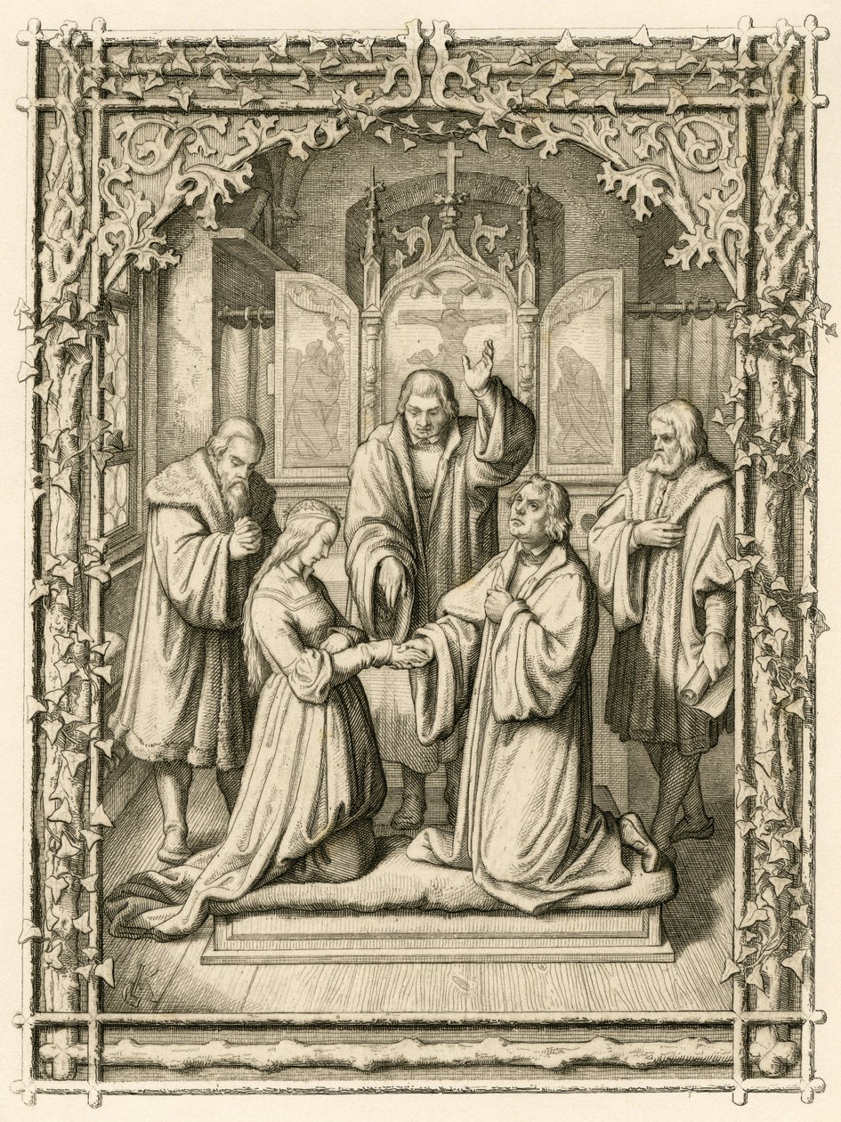 The wedding of Martin Luther and Katharina von Bora by Gustav Ferdinand Leopold Konig