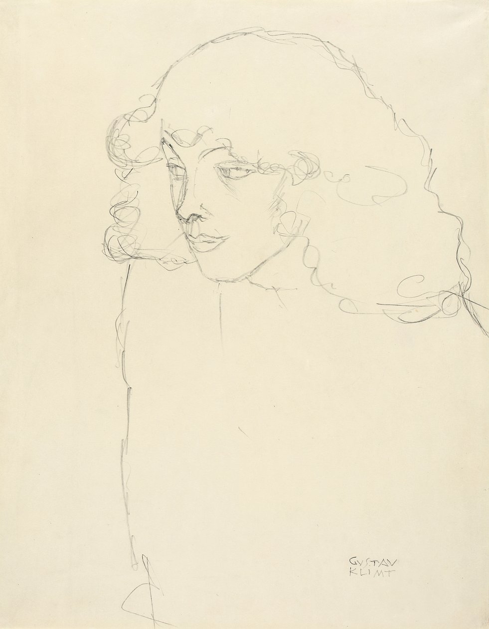 Half-Length Portrait of a Girl in Three-Quarter Profile, 1913 by Gustav Klimt