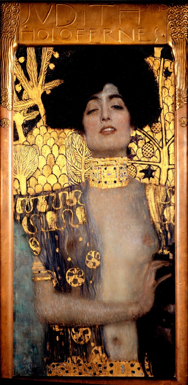 Judith and the Head of Holofernes (Jodith I o Judith und Holofernes) Painting by Gustav Klimt (1862-1918) 1901 Sun. 84x42 cm Oesterreichische Gallery im Belvedere, Vienna, Austria by Gustav Klimt