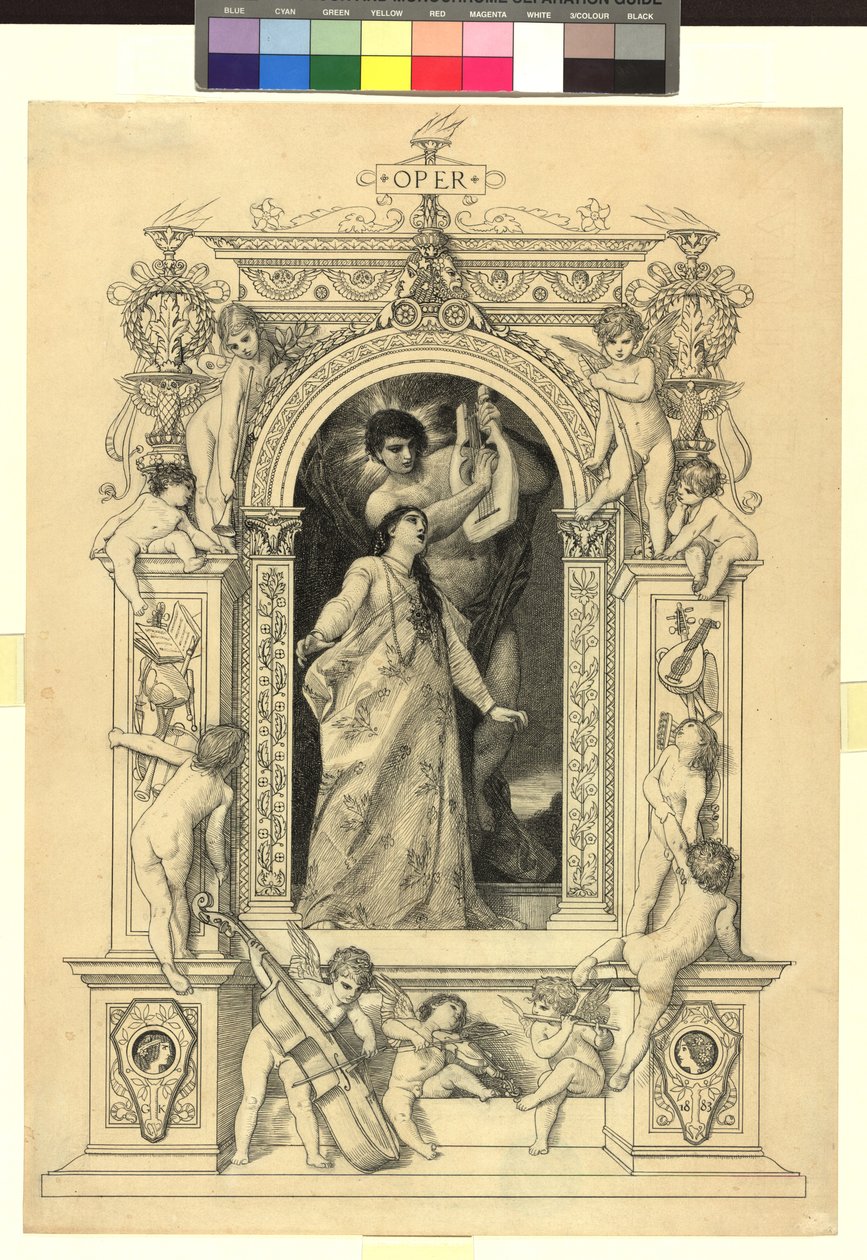 Opera (Template for: Gerlach & Schenk, Allegories and Emblems Vol. 1 No. 64a) by Gustav Klimt