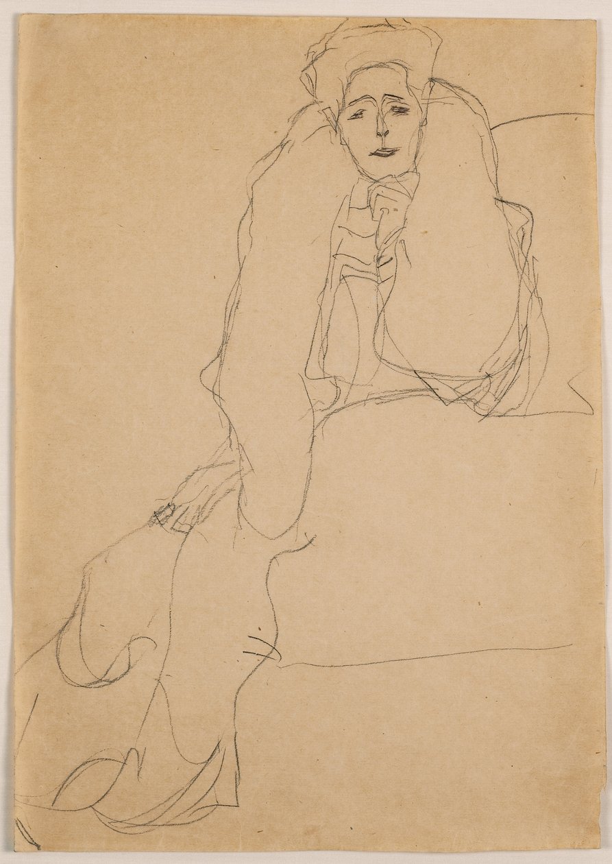 Seated to the Left, the Upper Body Leaning Forward, 1904-1905 by Gustav Klimt