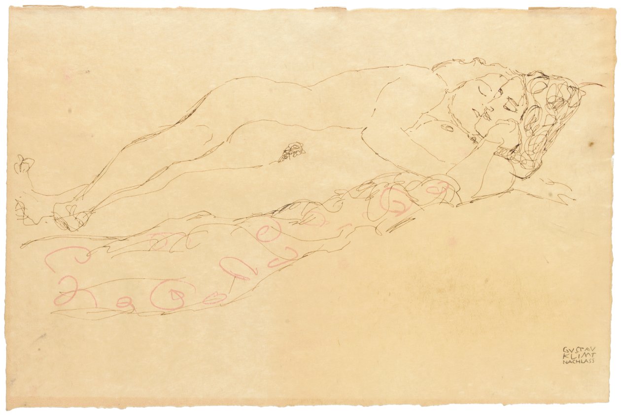 Two Reclining Nudes by Gustav Klimt