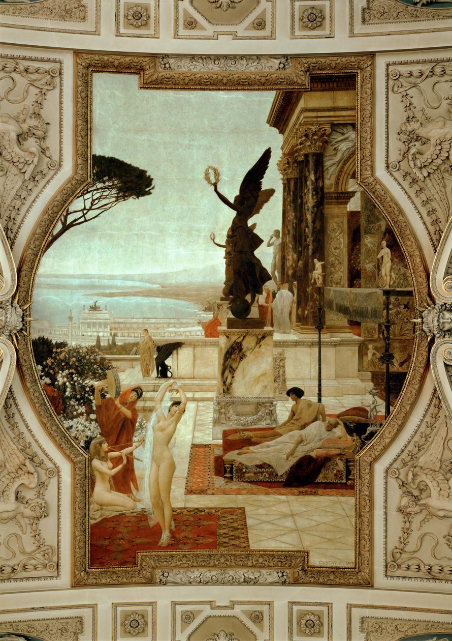 Vienna Burgtheatre (Court Theatre), Staircase (Left): Antique Theatre in Taormina by Gustav Klimt