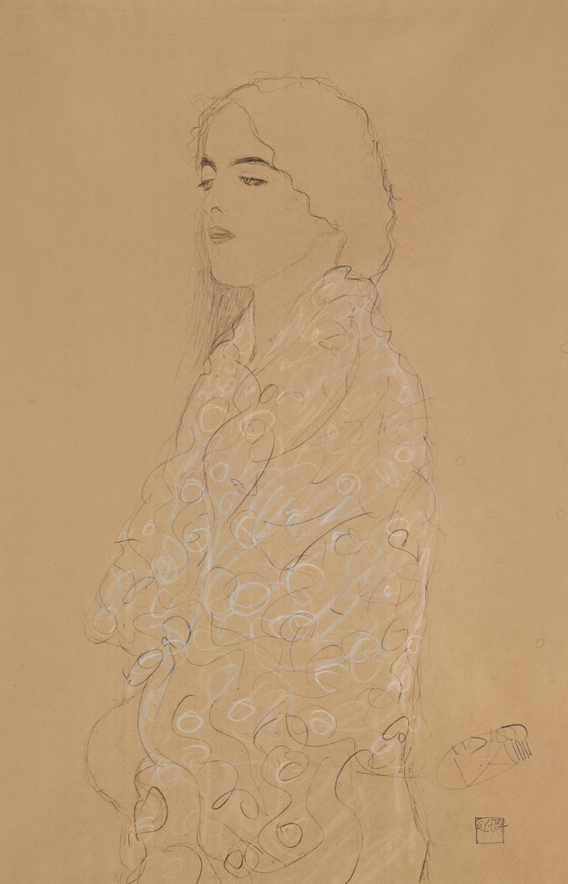 Woman with a White Shawl by Gustav Klimt