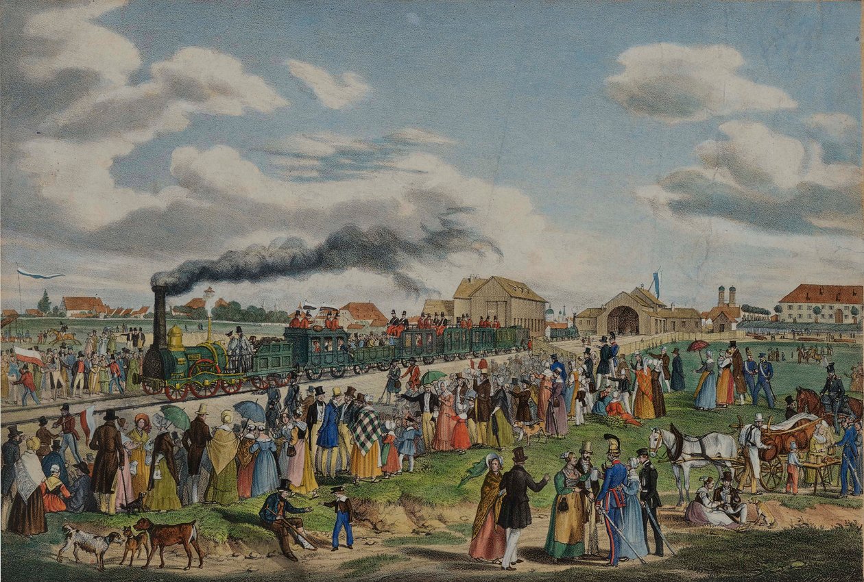 Opening of the Munich-Augsburg railway on September 1st, 1839, 1839 by Gustav Kraus